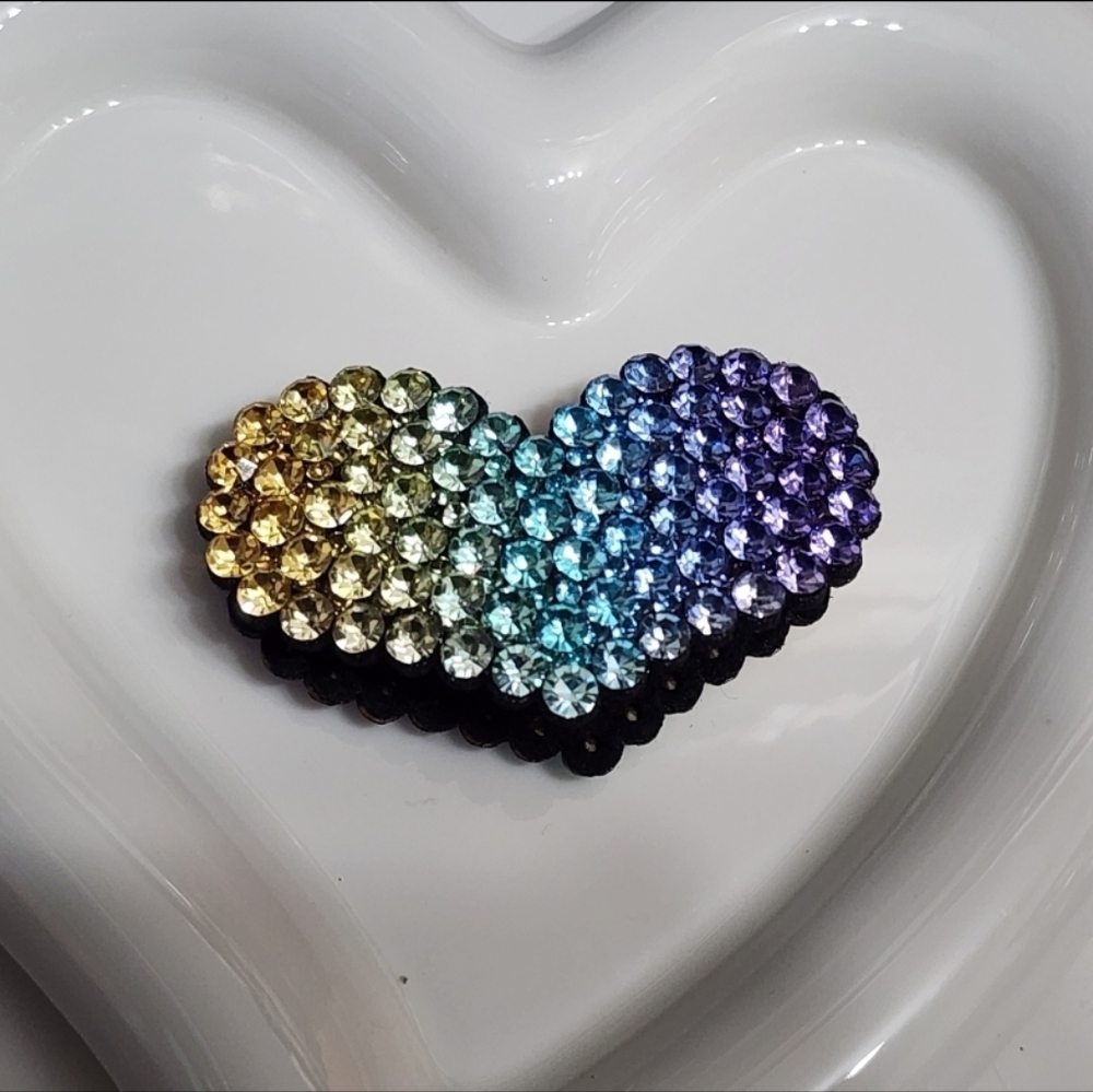 Fancy Bead Heart Rhinestone Double sided Beaded Pen Crafts Jewelry Making